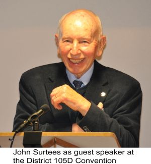 John Surtees, guest of Honour addresses Convention